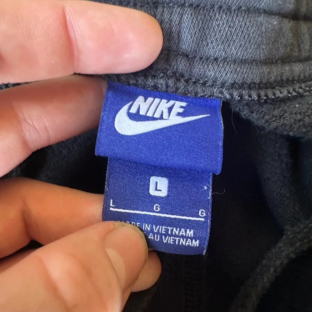 Nike Sweatpants Mens Large Black Excellent Fleece Joggers Swoosh Logo